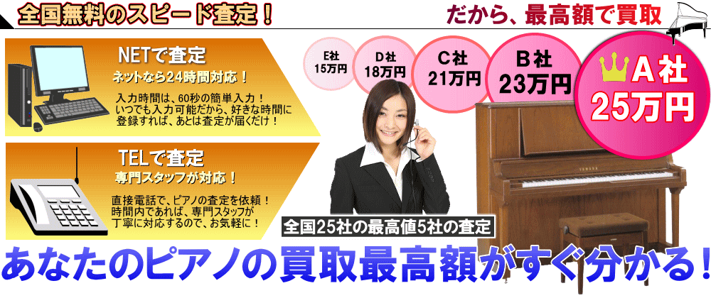 全国の安心できる業者から一括査定